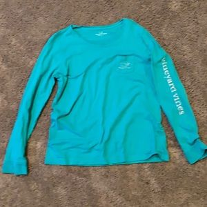 Vineyard vines large teal long sleeve top